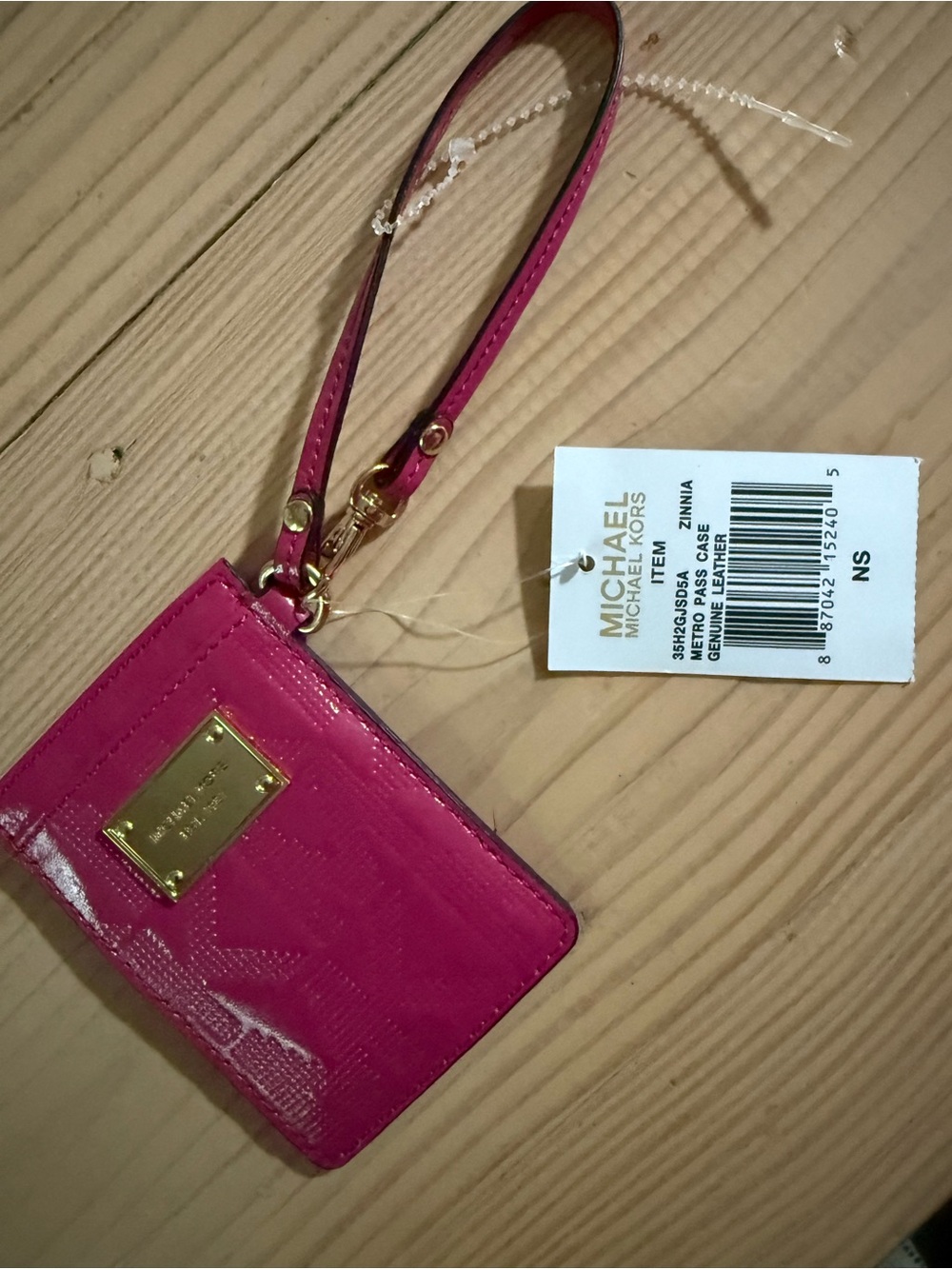Michael Kors Hot Pink Patent Leather Wristlet Card Case